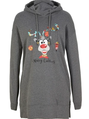 Długa bluza z bawełną BonPrix szary