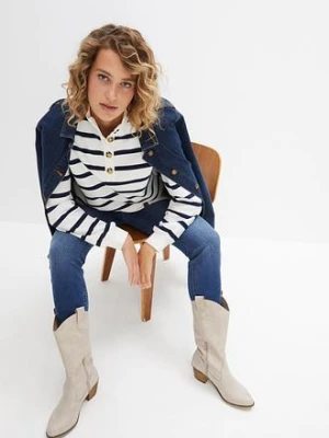 Długa bluza ze stójką bonprix