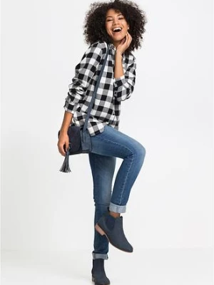 Długa bluzka flanelowa z czystej bawełny bonprix