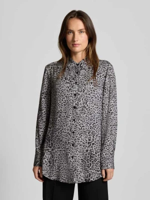 Długa bluzka o kroju regular fit z wiskozy z listwą guzikową comma