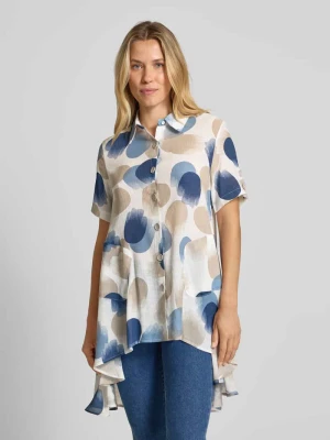 Długa bluzka o kroju relaxed fit z przedłużonym tyłem Apricot