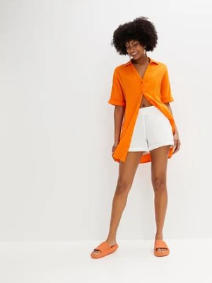 Długa bluzka oversize z miękkiego muślinu bonprix