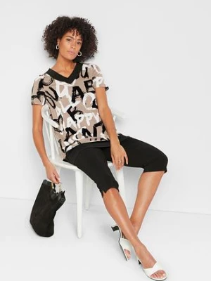 Długa bluzka z krótkim rękawem bonprix