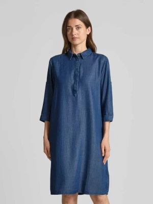 Długa do kolan sukienka denimowa z krótką listwą guzikową milano italy