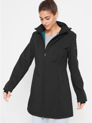 Długa, hydrofobowa kurtka funkcyjna softshell na podszewce z miękkiego polaru BonPrix czarny