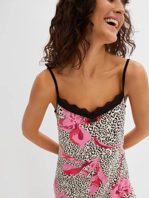 Długa koszula nocna z delikatną koronką bonprix