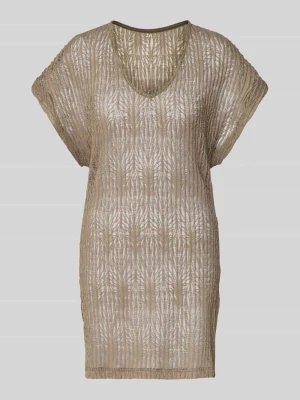 Długa koszulka z dekoltem w serek model 'ZINIA BEACHSOUL' banana moon