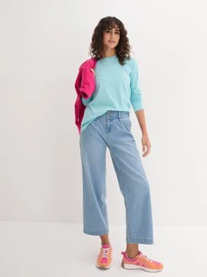 Długa koszulka z okrągłym dekoltem i długim rękawem (zestaw 5 szt.) bonprix