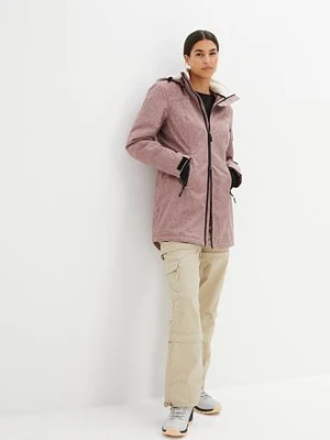 Długa kurtka outdoorowa funkcyjna z barankiem, wodoodporna bonprix