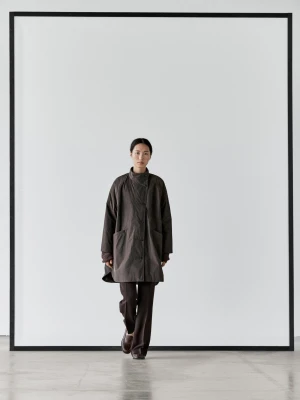 Długa Kurtka Pikowana - Brązowy - - Massimo Dutti - Kobieta