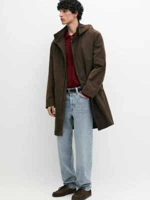 Długa Kurtka Z Tkaniny Technicznej Z Odpinaną Podszewką - Szylkretowy - - Massimo Dutti - Mężczyzna
