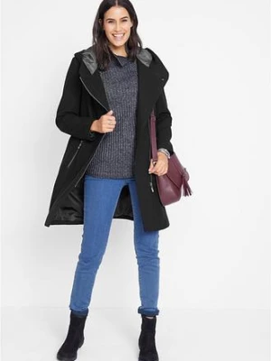 Długa kurtka z ukośnym zamkiem bonprix