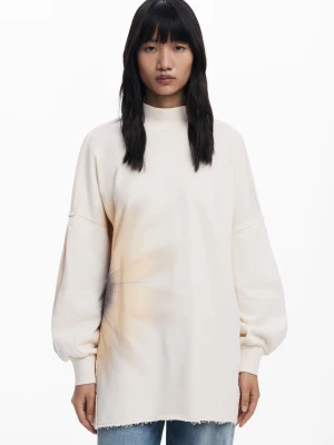 Długa, luźna bluza z margerytką Desigual