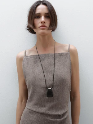 Długa Luźna Sukienka Z Mieszanki Lnu - Szary - - Massimo Dutti - Kobieta