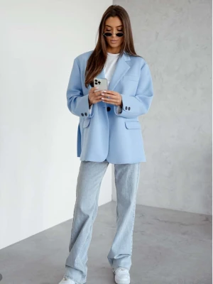 Długa marynarka oversize RIVIERA - błękitna  magmac 