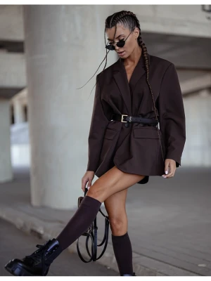 Długa oversizowa marynarka DIONISIA - czekoladowa  magmac 