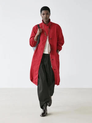 Długa Parka Oversize - Czerwony - - Massimo Dutti - Kobieta