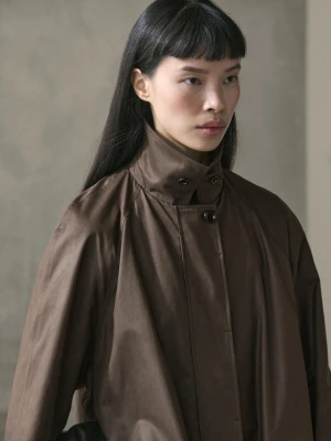 Długa Parka Z Kieszeniami - Szarobrązowy - - Massimo Dutti - Kobieta