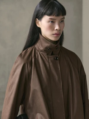 Długa Parka Z Ozdobnymi Kieszeniami - Szarobrązowy - - Massimo Dutti - Kobieta