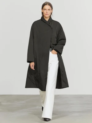 Długa Pikowana Parka - Szarobrązowy - Massimo Dutti - Female