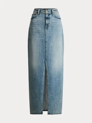 Długa spódnica Lauren Ralph Lauren jasnoniebieski denim