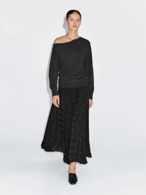 Długa Spódnica O Rozszerzanym Kroju - Granatowy - - Massimo Dutti - Kobieta