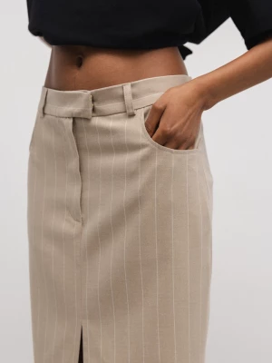 Długa spódnica w paski w kolorze BEIGE TONE- RADIANCE-XL Marsala
