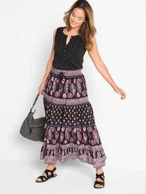 Długa spódnica z czystej bawełny bonprix