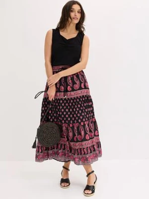 Długa spódnica z czystej bawełny bonprix