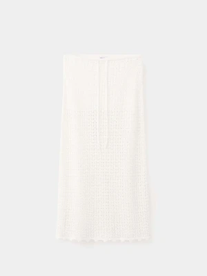 Długa spódnica z dzianiny biały - Dziewczyna - - MANGO TEEN