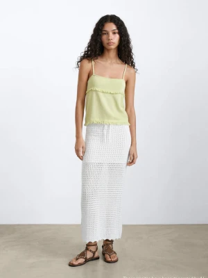 Długa spódnica z dzianiny biały - Dziewczyna - - MANGO TEEN