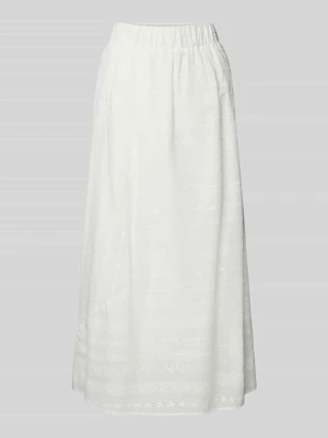 Długa spódnica z haftami i elastycznym pasem LANIUS