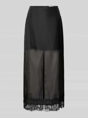 długa spódnica z koronką model 'DENA' Topshop Czarny