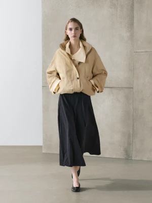 Długa Spódnica Z Ozdobnym Paskiem - Szaroniebieski - - Massimo Dutti - Kobieta