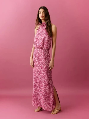 Długa spódnica z rozcięciem z boku różowy - Dziewczyna - - MANGO TEEN