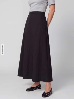 Długa spódnica z rozciętym dołem MM By Max Mara Czarny