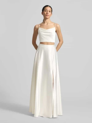 Długa spódnica z satyny z zamkiem błyskawicznym luxuar