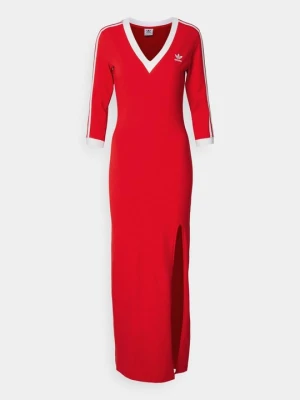 Długa sukienka adidas Originals czerwony