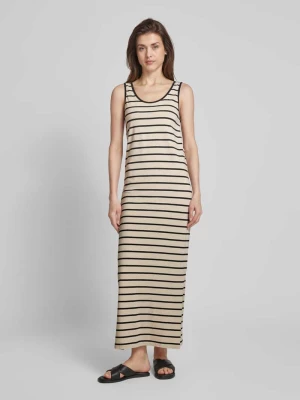 Długa sukienka ciążowa ze wzorem w paski model ‘LEVA’ Mamalicious