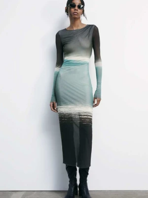 Długa sukienka cieniowana z elastycznego tiulu PATRIZIA PEPE