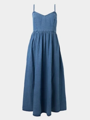 Długa sukienka GAP niebieski denim
