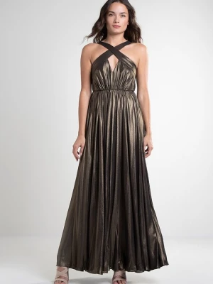 Długa sukienka Halston Heritage miedziany