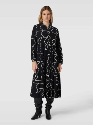 Długa sukienka koszulowa z wiskozy ze wzorem na całej powierzchni s.Oliver BLACK LABEL