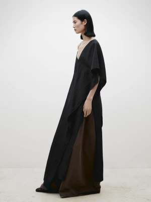 Długa Sukienka O Asymetrycznym Kroju – Limited Edition - Czarny - - Massimo Dutti - Kobieta