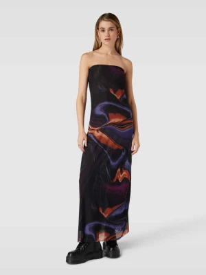 Długa sukienka o kroju bez ramiączek ze wzorem na całej powierzchni Gina Tricot