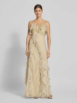 Długa sukienka o kroju slim fit z obszyciem falbanami Jake*s Cocktail