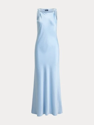 Długa sukienka Polo Ralph Lauren jasnoniebieski