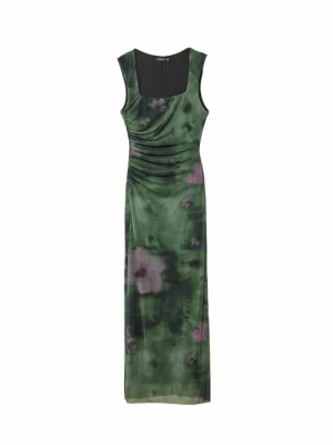 Długa sukienka Stradivarius zielony
