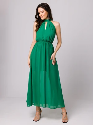 Długa zwiewna sukienka szyfonowa pomarańczowa Makover