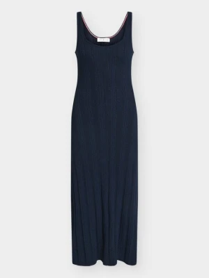 Długa sukienka Tommy Hilfiger granatowy
